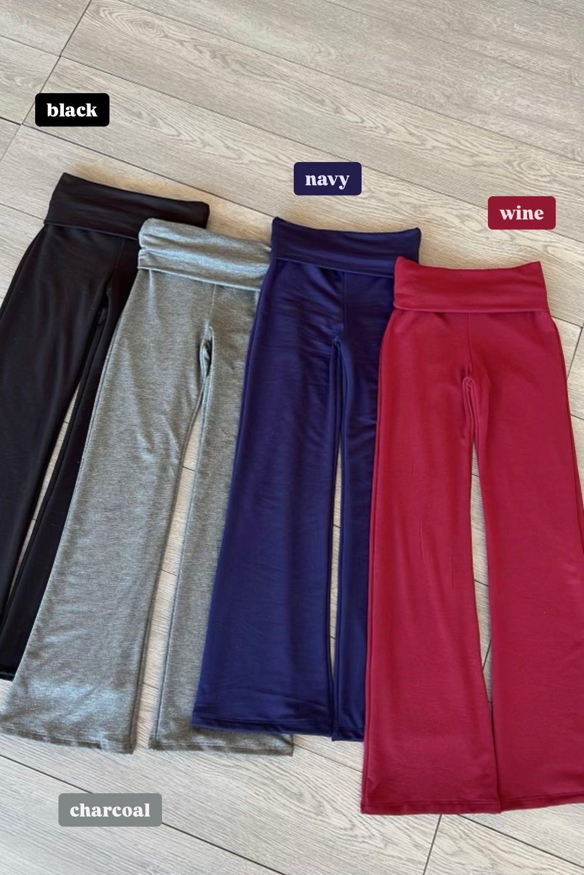 Navy French Fold Over Pants