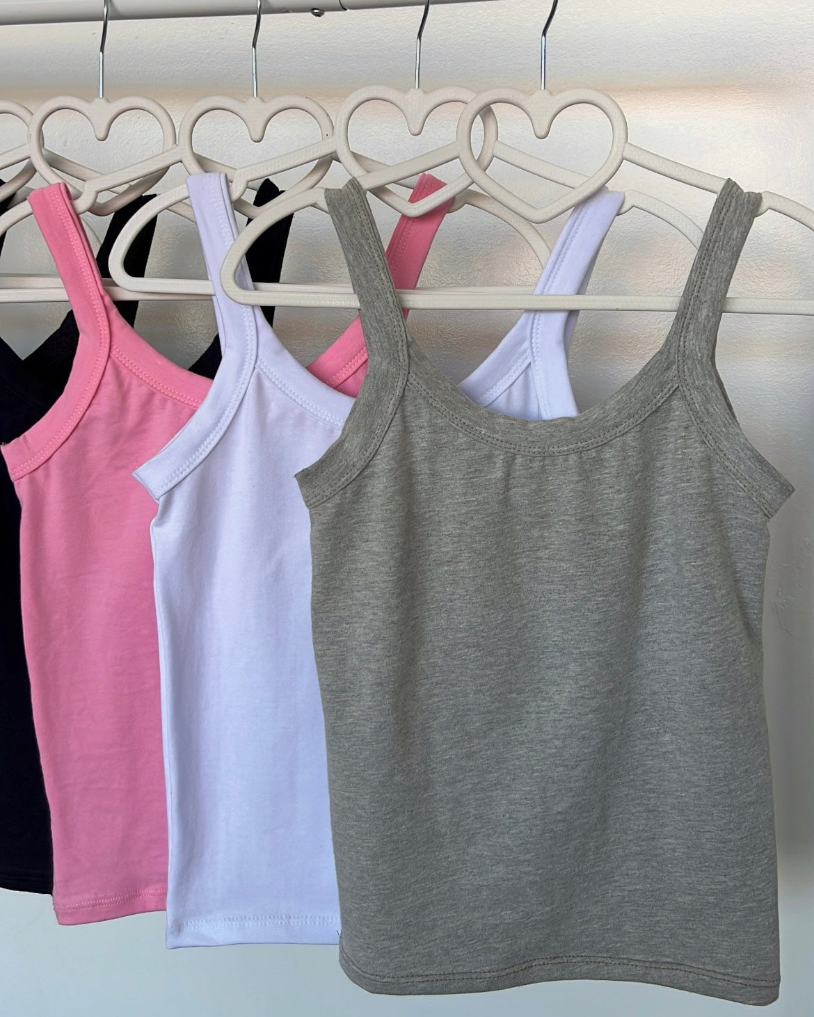 White Thick Strap Cotton Cami Top