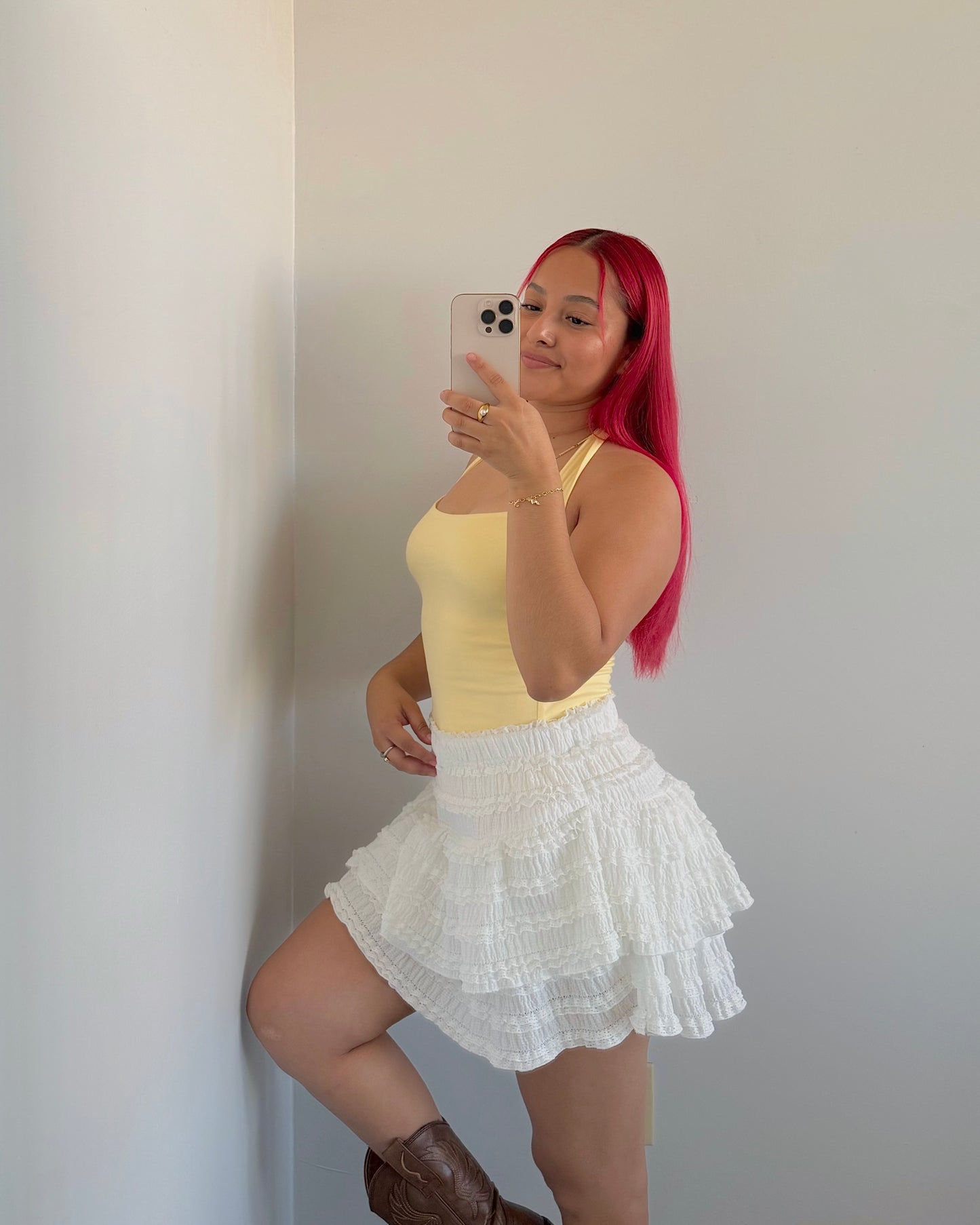 White Lace Tiered Skort