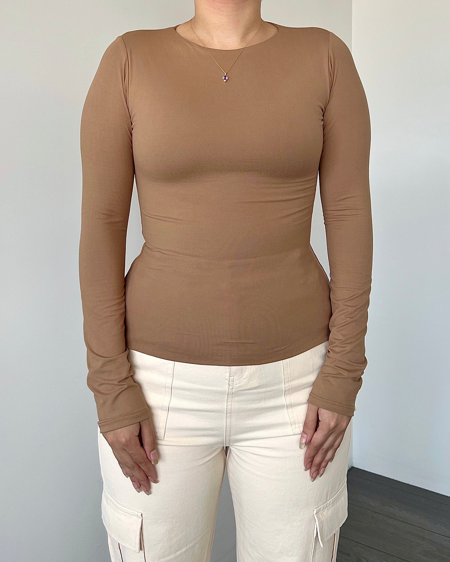 Mocha B-Soft Long Sleeve Top