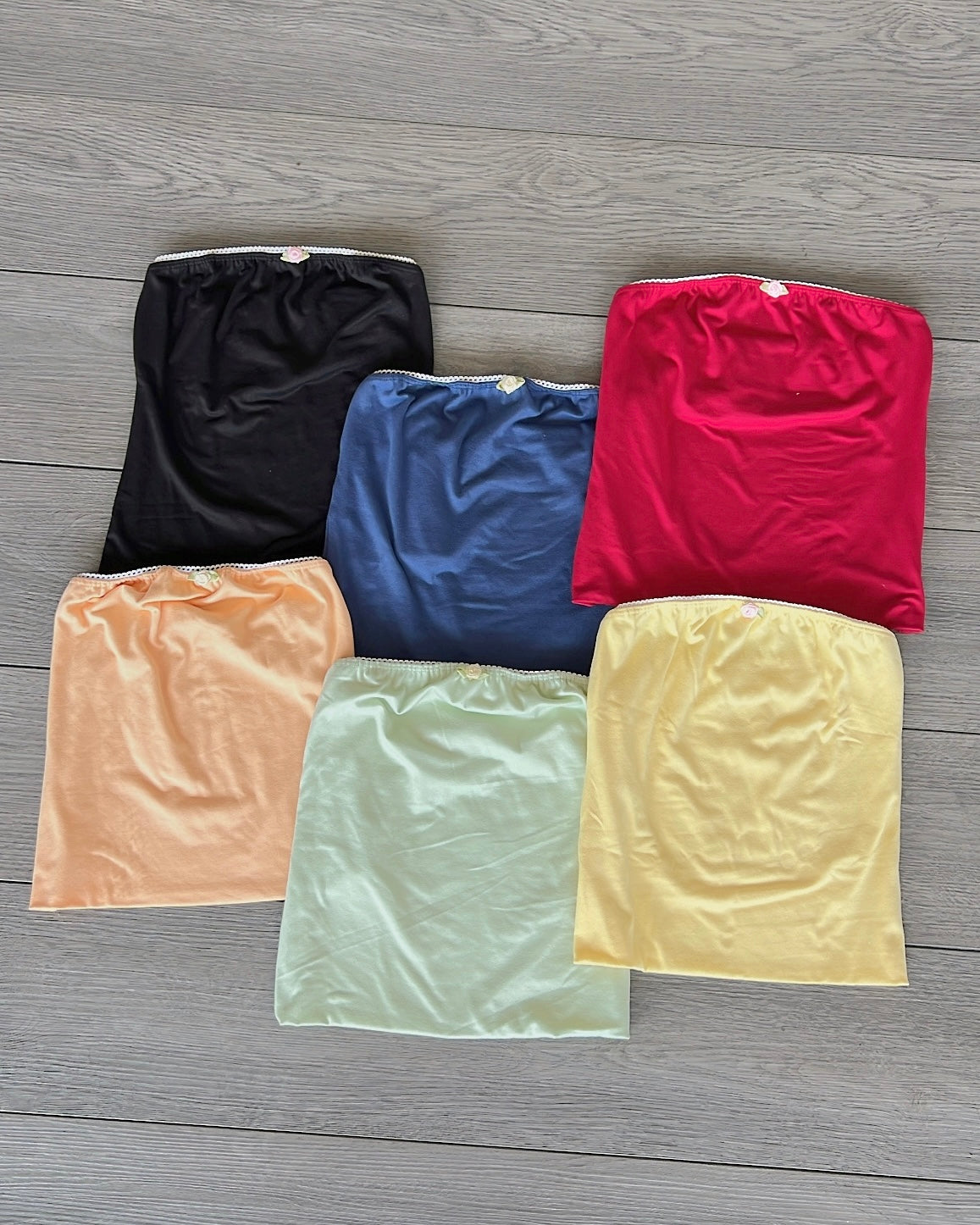 Peach Lace Trim Tube Top