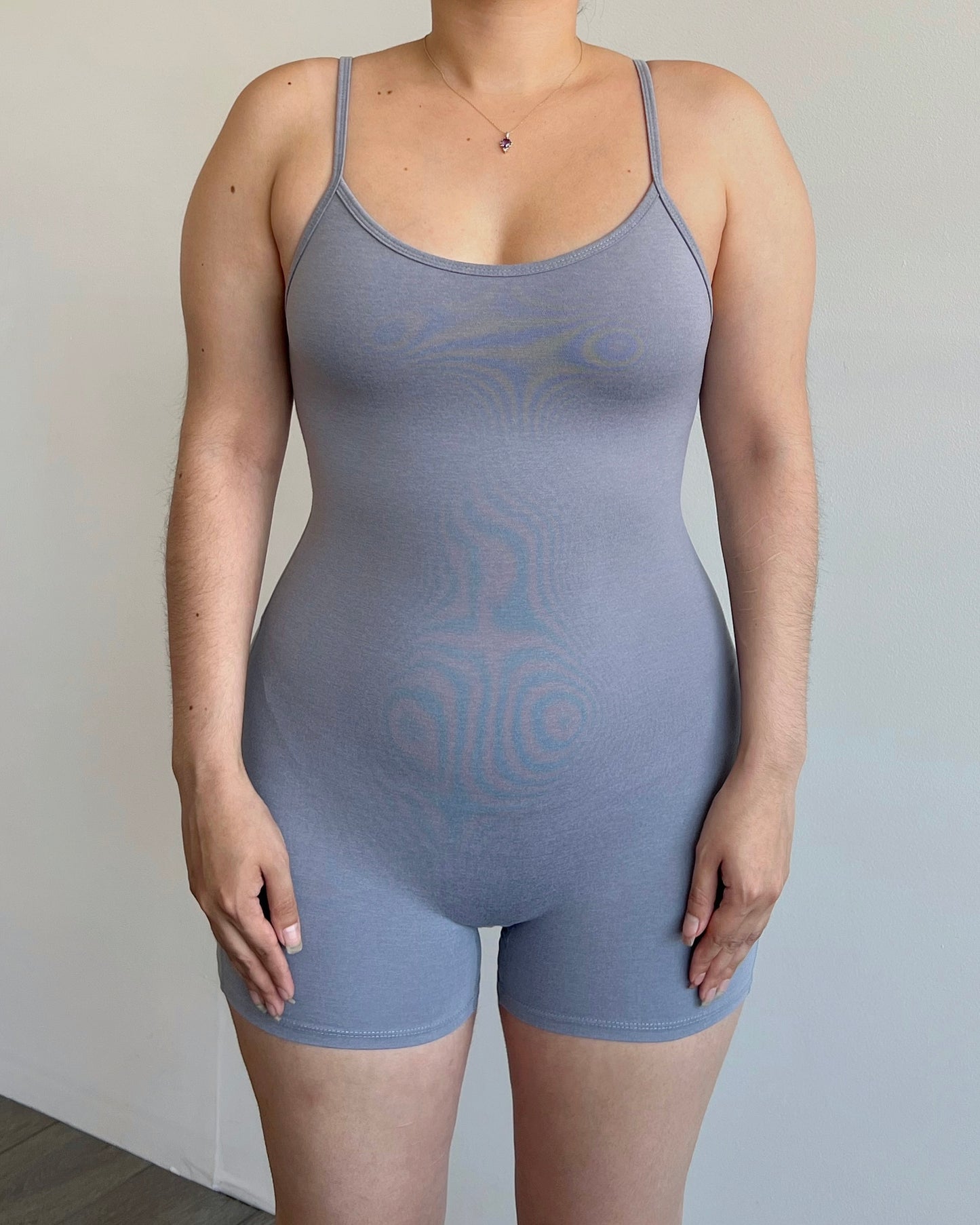 Blue Grey Marled Cami Romper