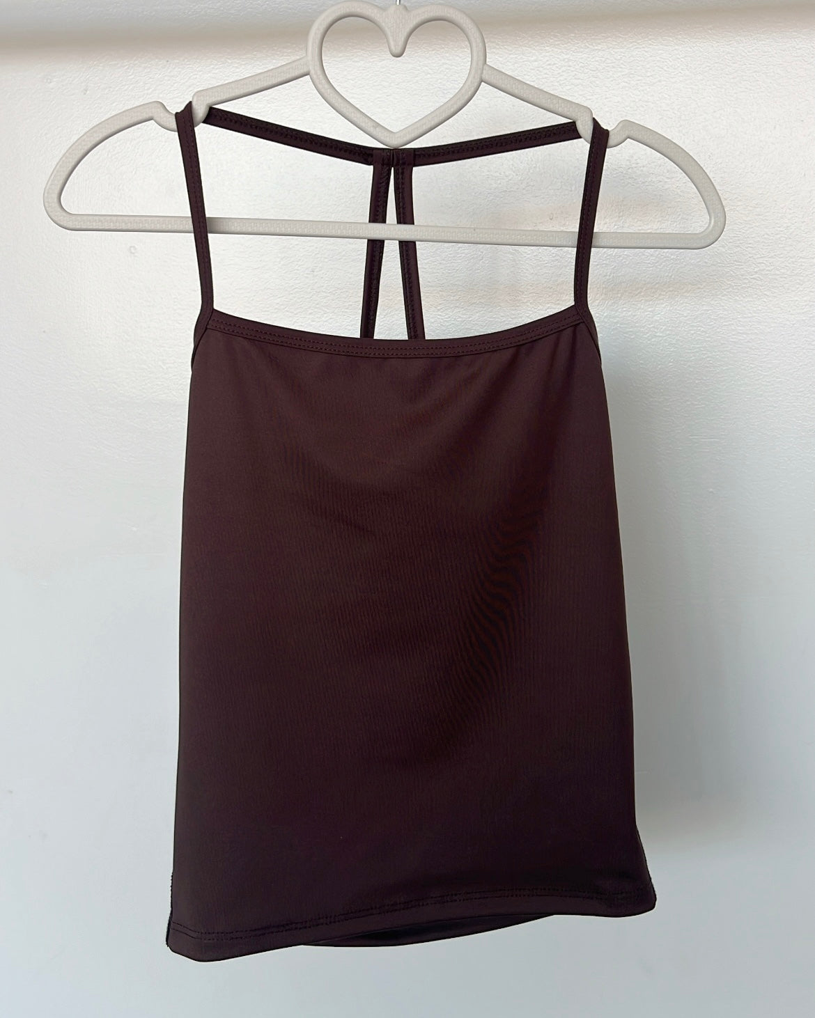Brown Solid Active Cami Top