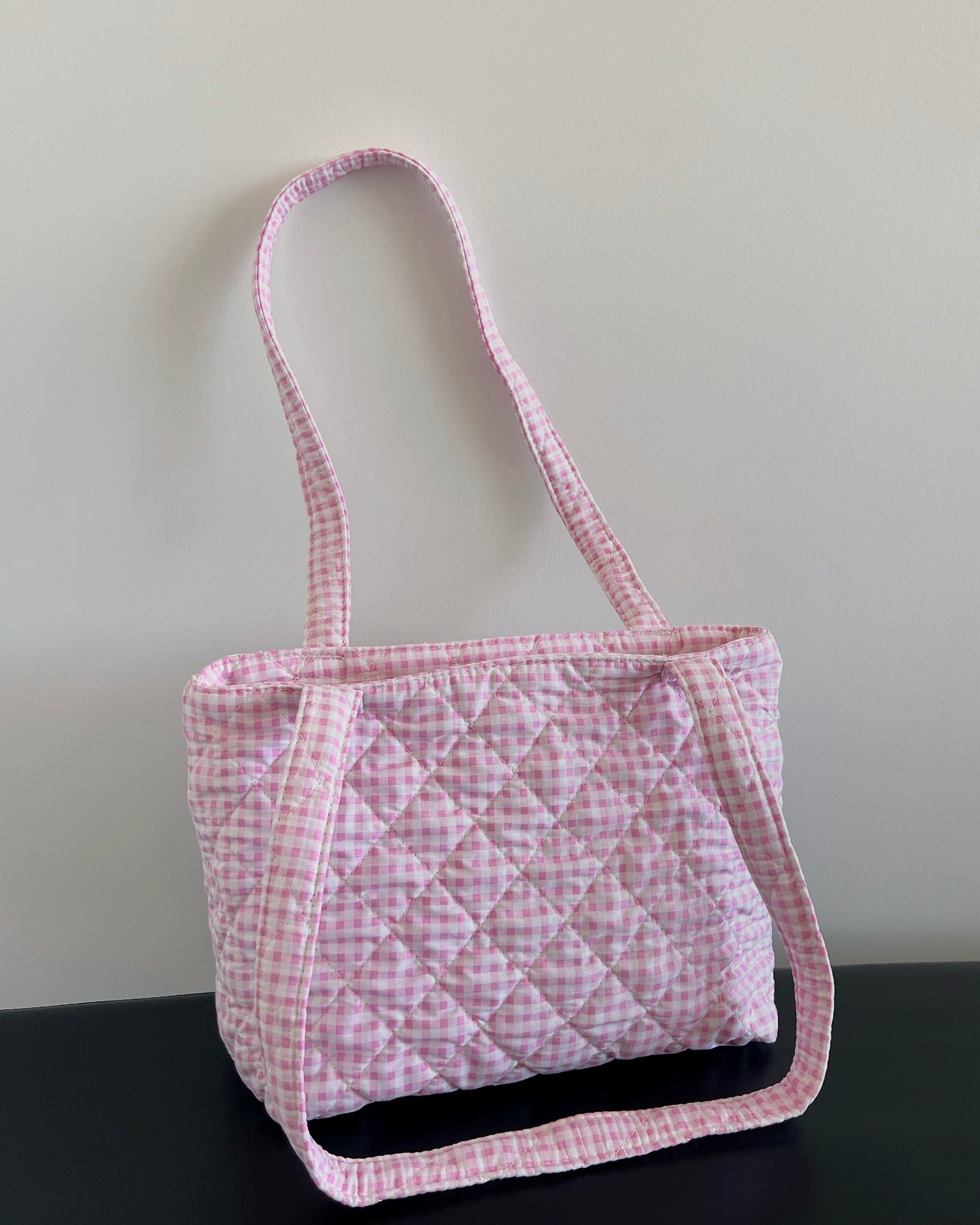 Baby Pink Gingham Tote Bag