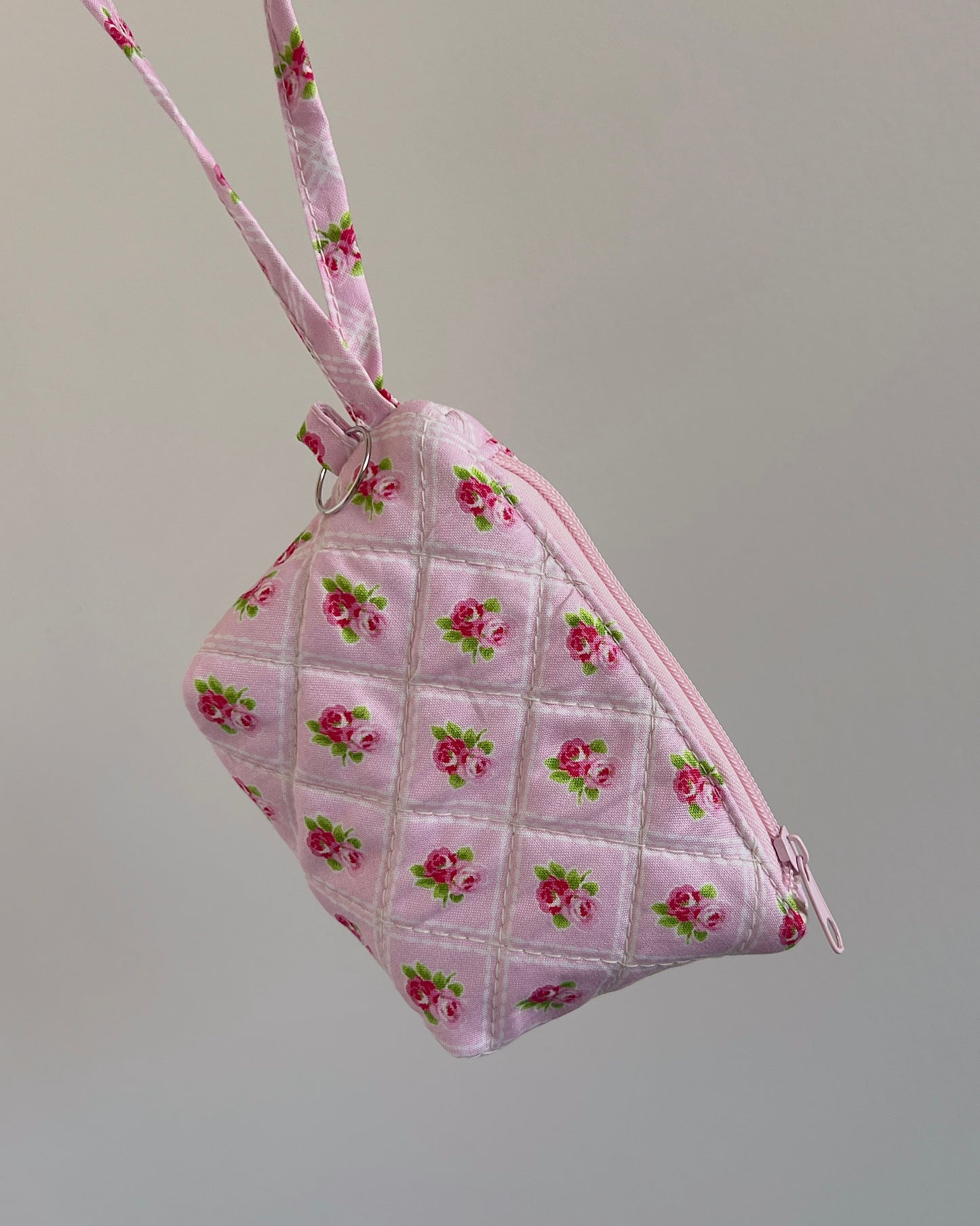 Pink Floral Trellis Mini Pouch