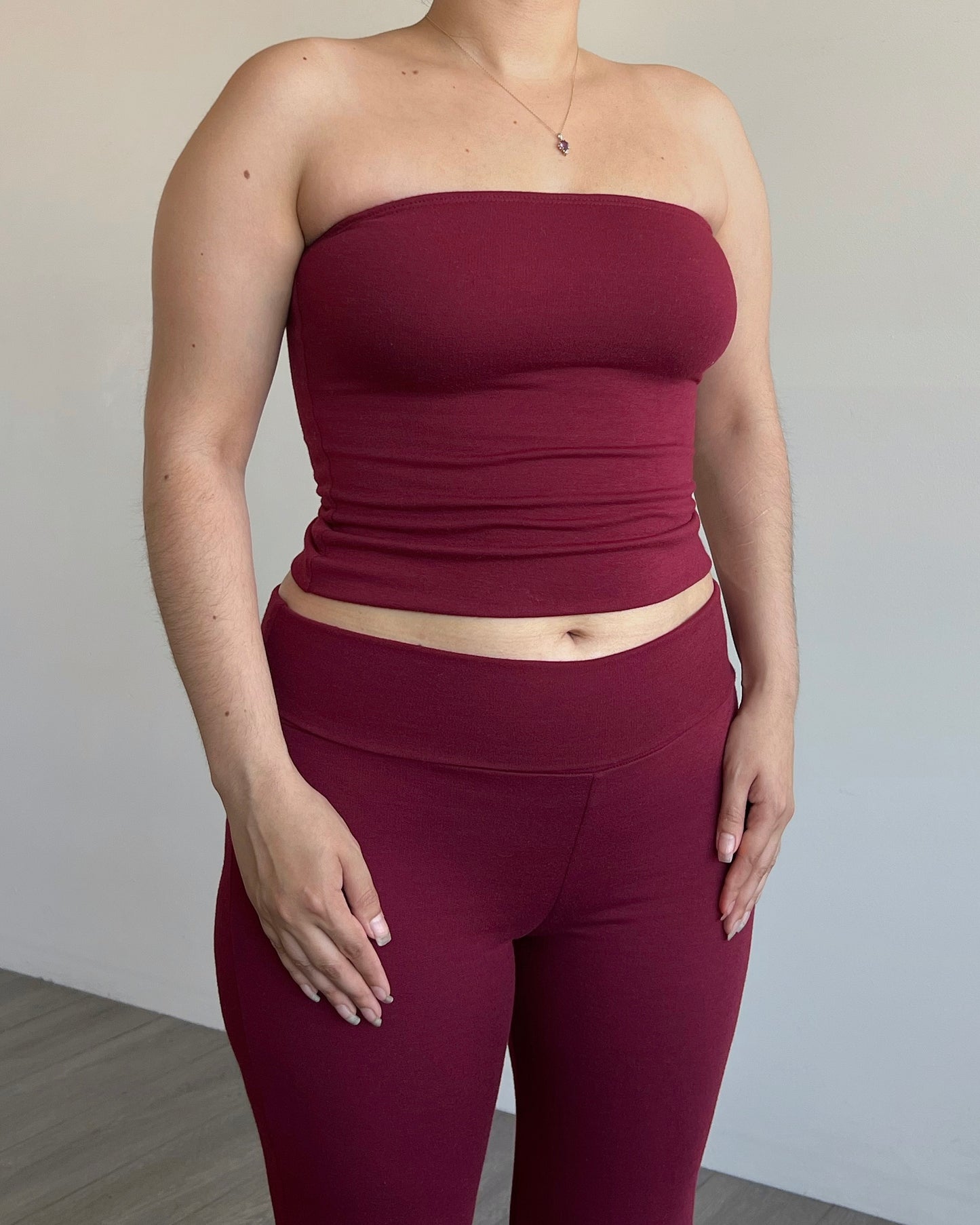 Wine French Tube Top