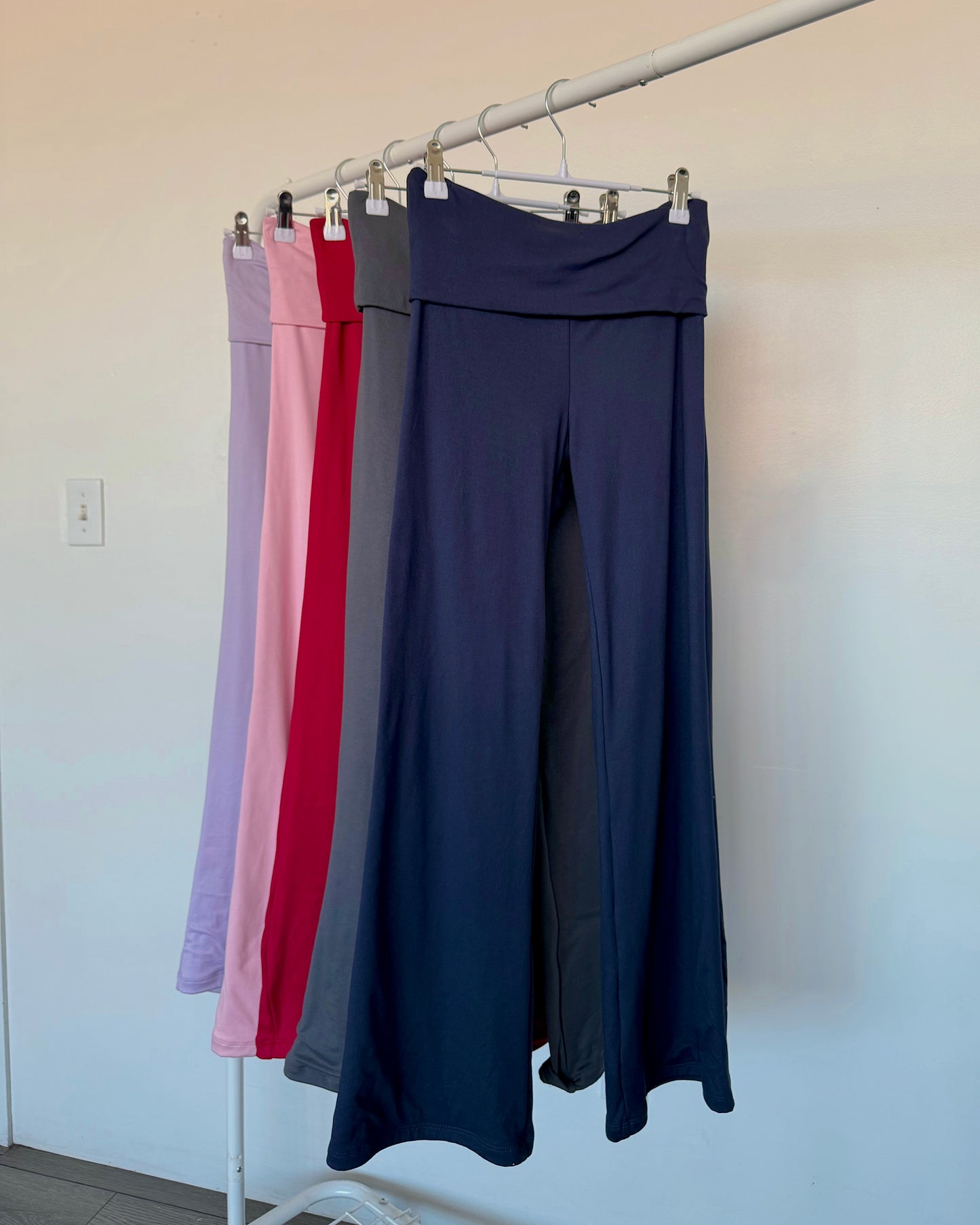 Charcoal Fold Over B-Soft Flare Pants