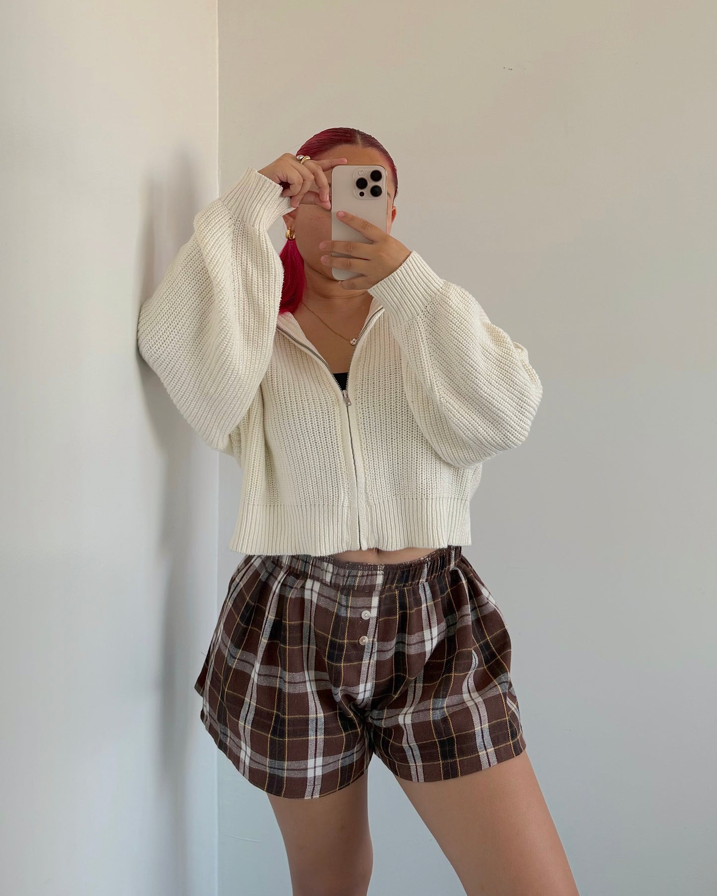 Brown Flannel Boxer Shorts