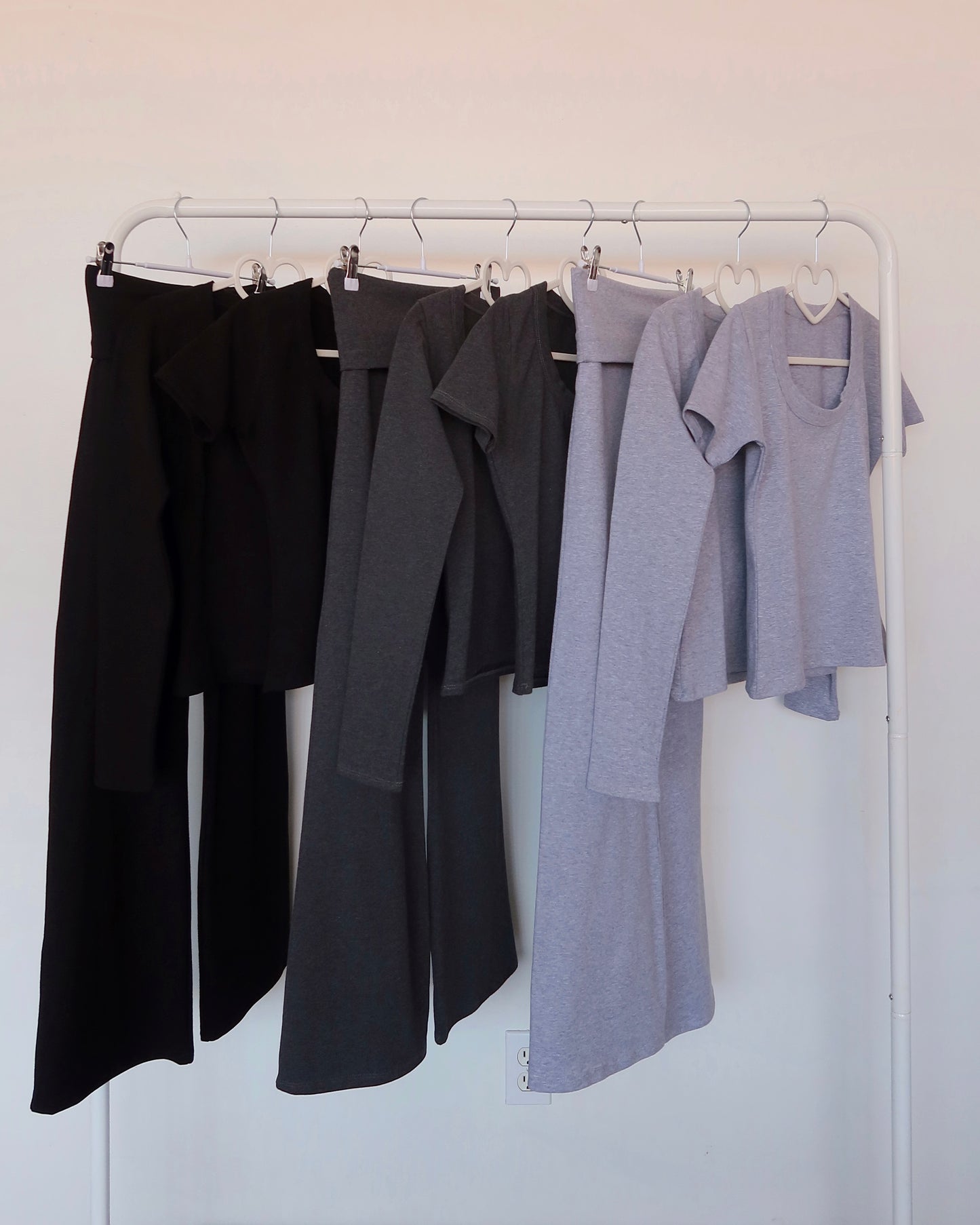 Charcoal (Round) Cotton Short Sleeve Top