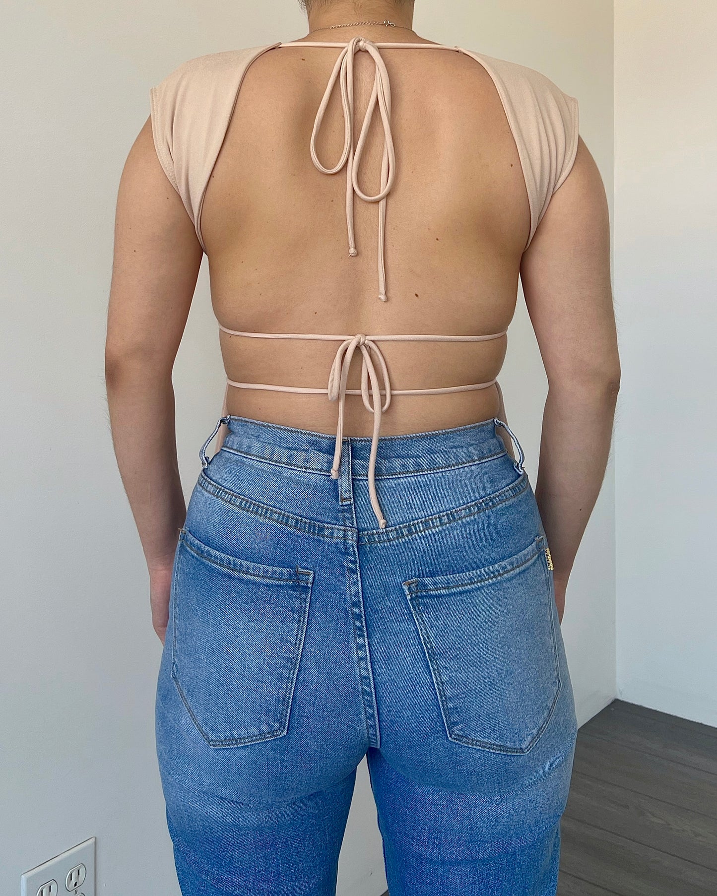 Nude Boxy Drawstring Top (B-Soft)