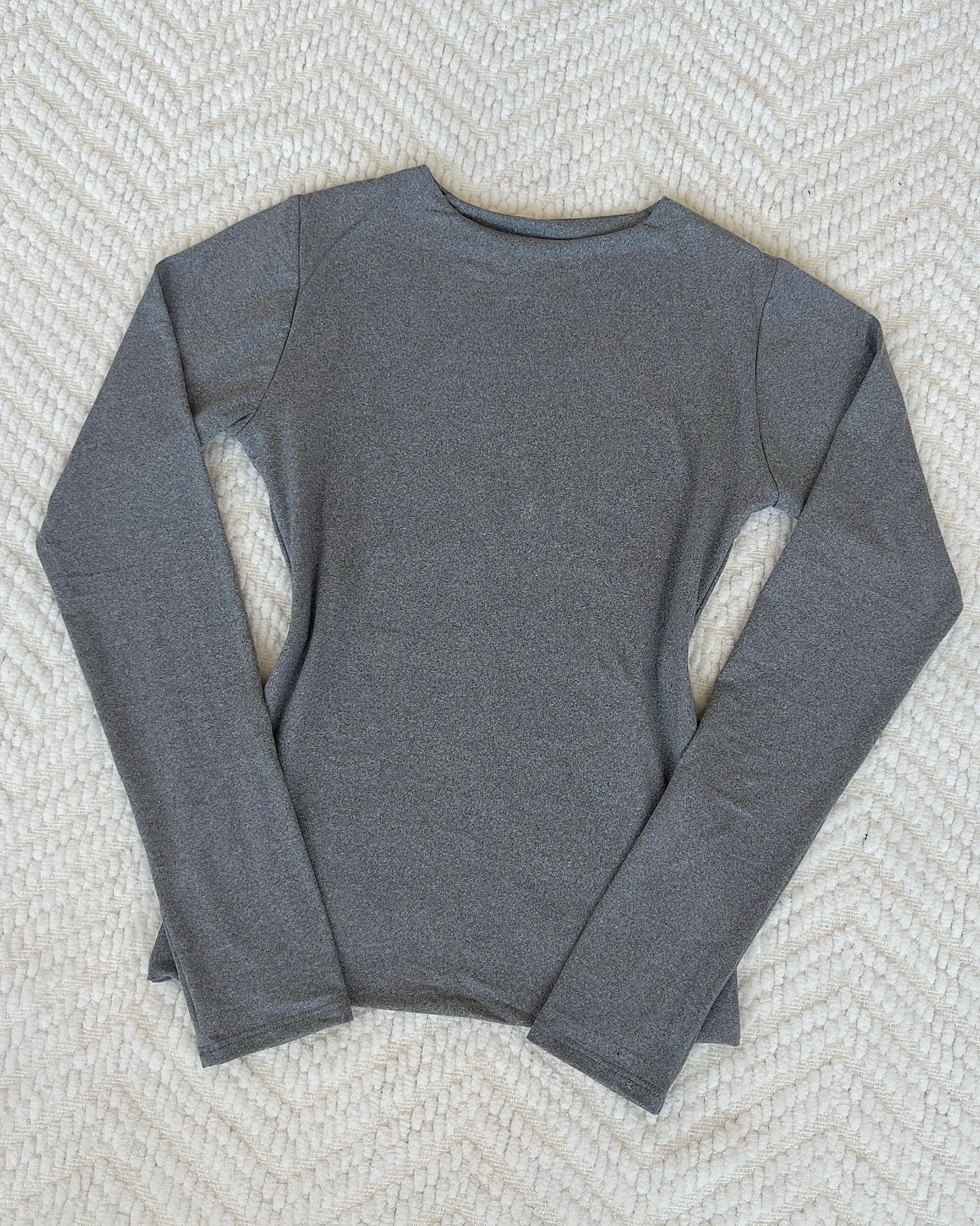 Grey Marled B-Soft Long Sleeve Top