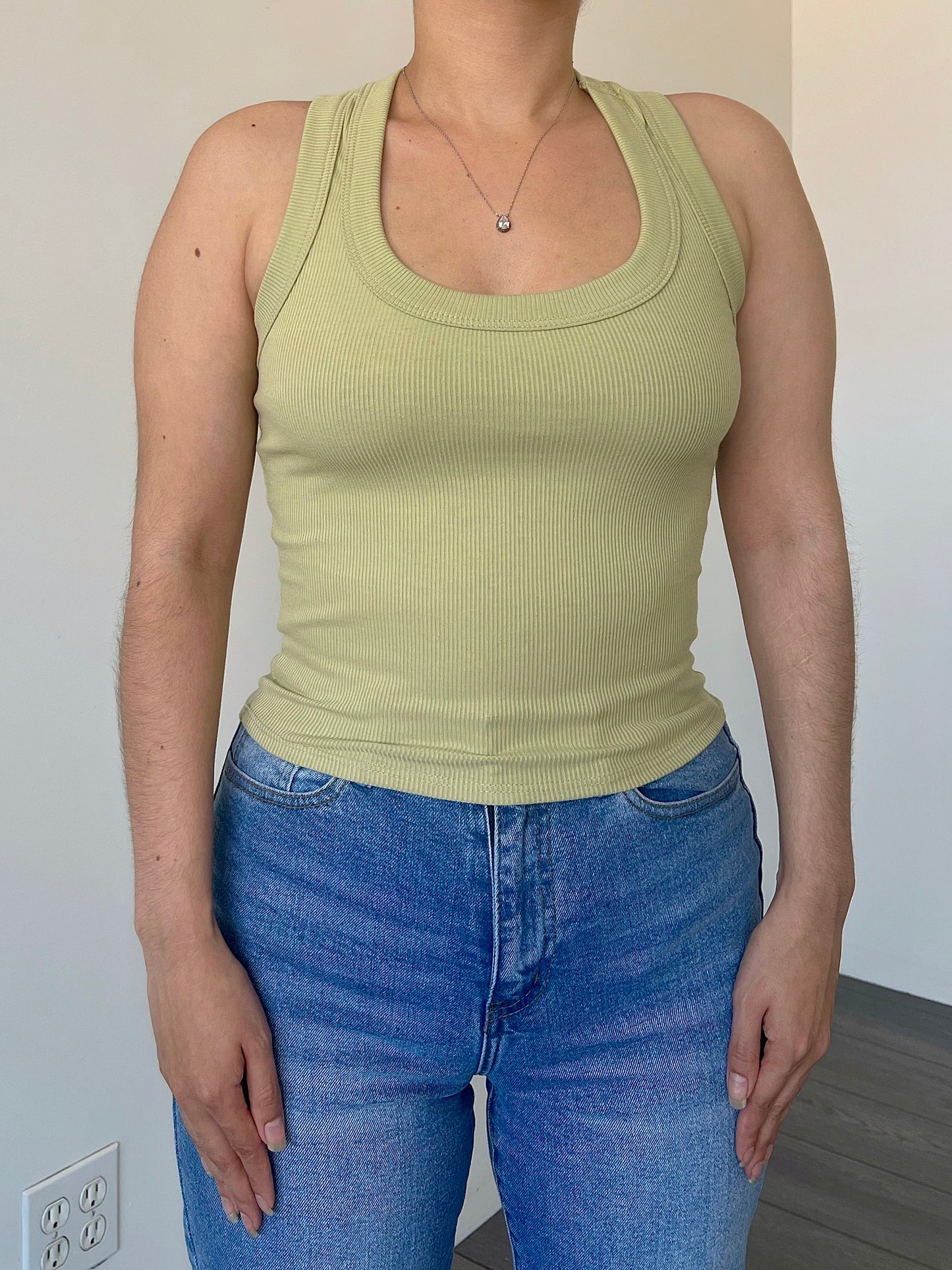 Sage Ribbed Racerback Top