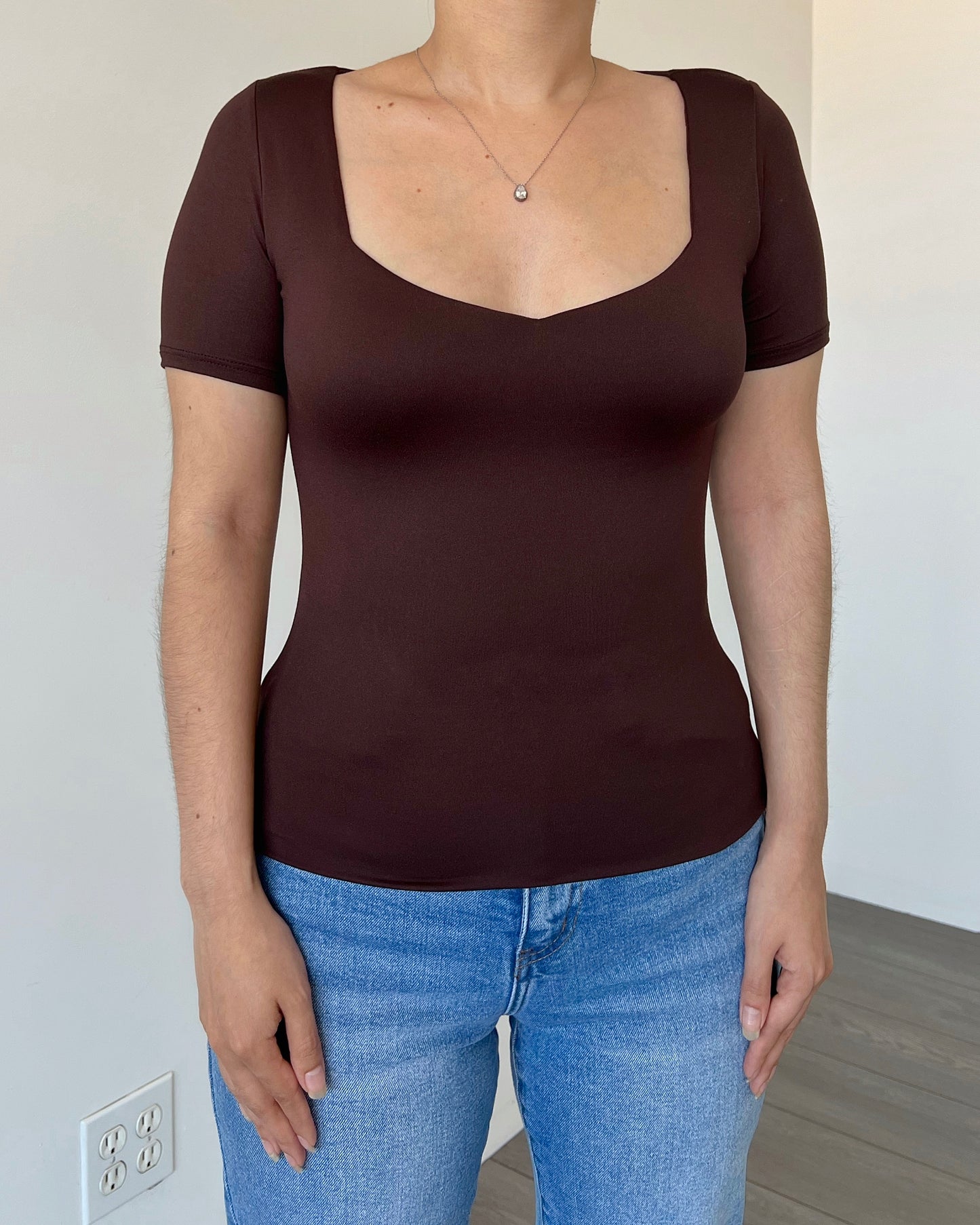 Brown (Sweetheart) B-Soft Short Sleeve Top