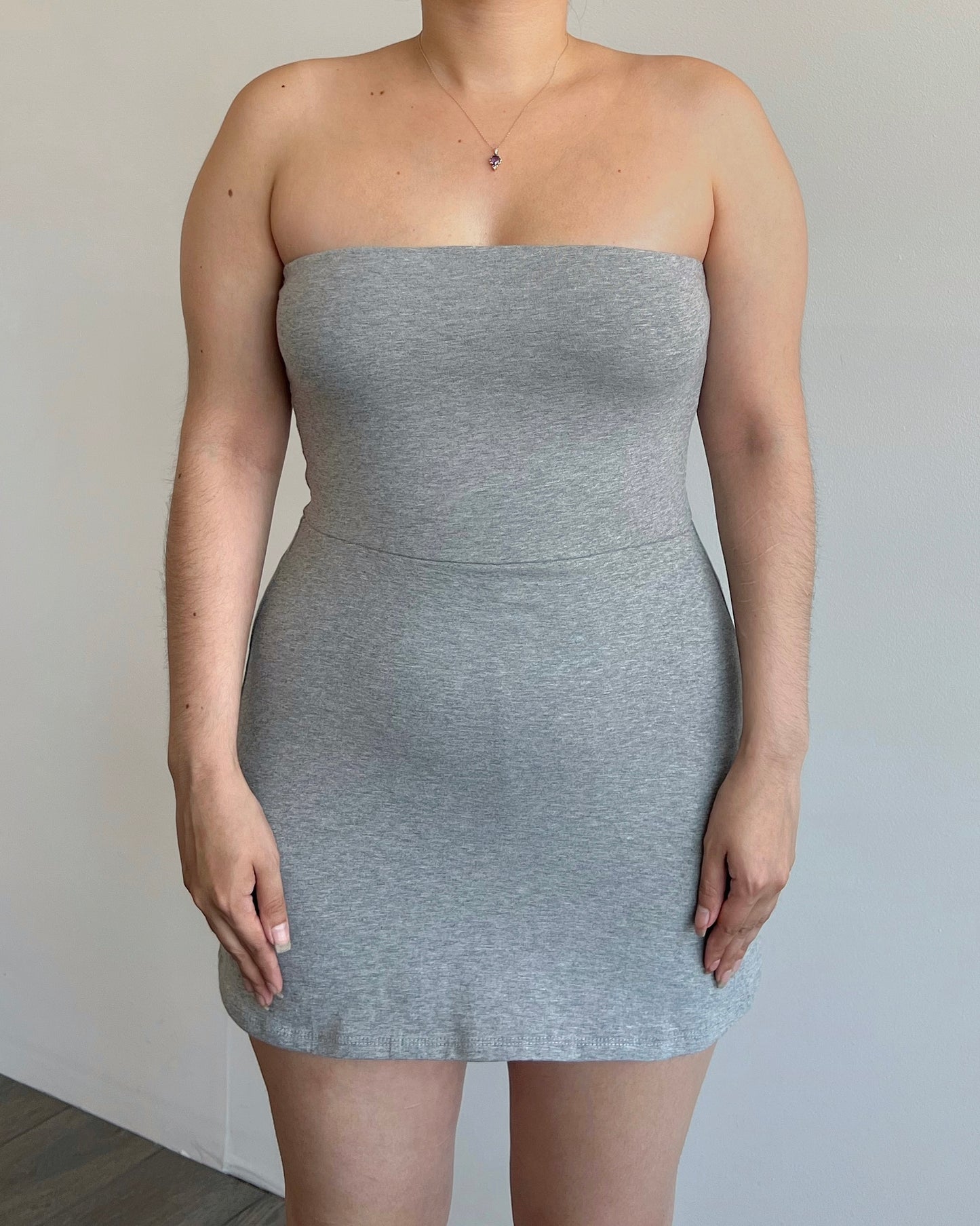 Heather Grey Tube Skort Dress