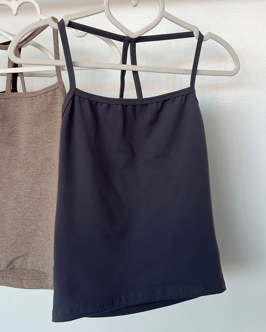 Regular Charcoal Solid Active Cami Top