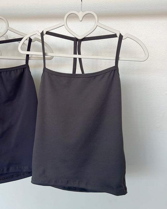 Light Charcoal Solid Active Cami Top