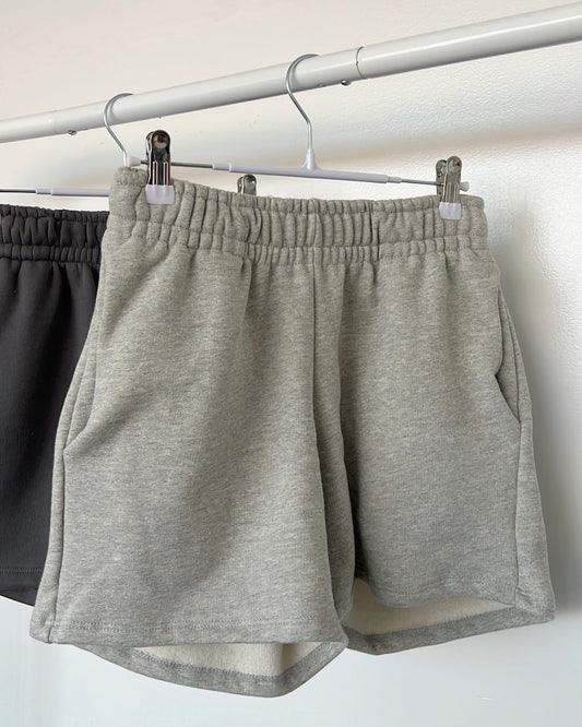 Heather Grey Fleece Pocket Shorts