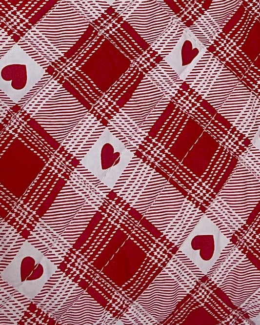 Red Plaid Hearts Pouch