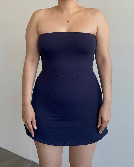 Navy Tube Skort Dress