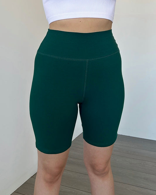 Forest Green High Rise Biker Shorts