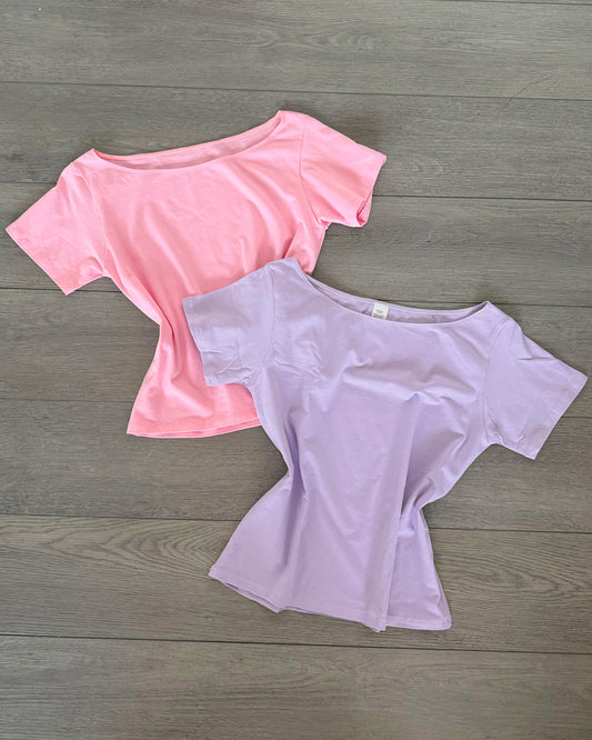 Pink Off The Shoulder Cotton Top