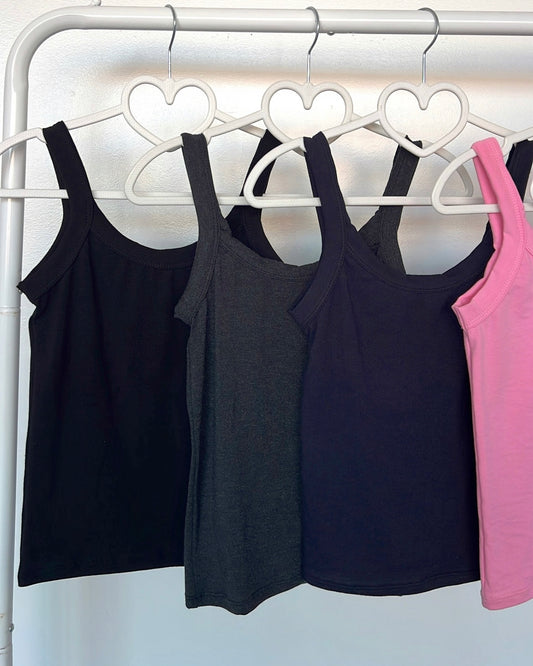Black Thick Strap Cotton Cami Top