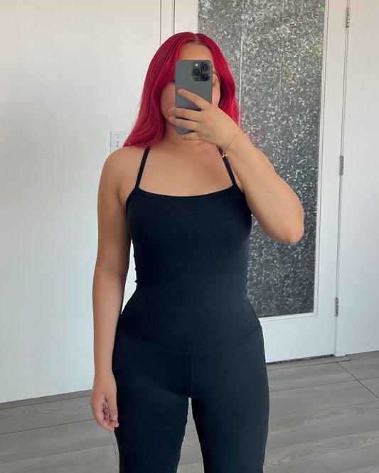 Black Marled Active Cami Top