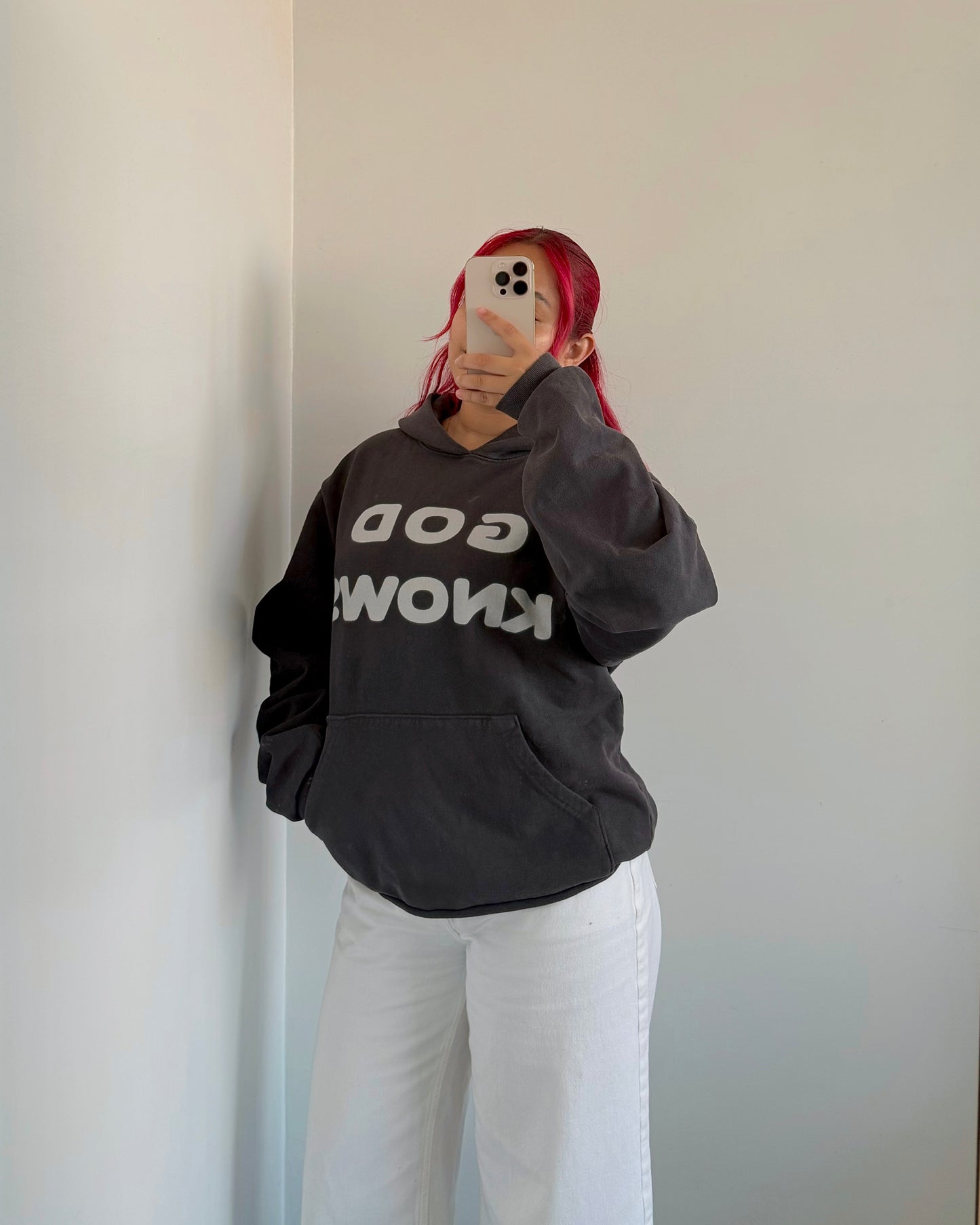 Charcoal God Knows Pocket Hoodie