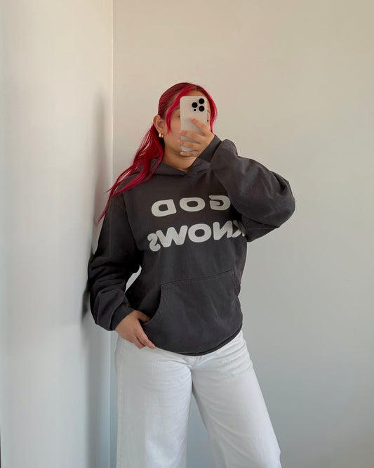 Charcoal God Knows Pocket Hoodie