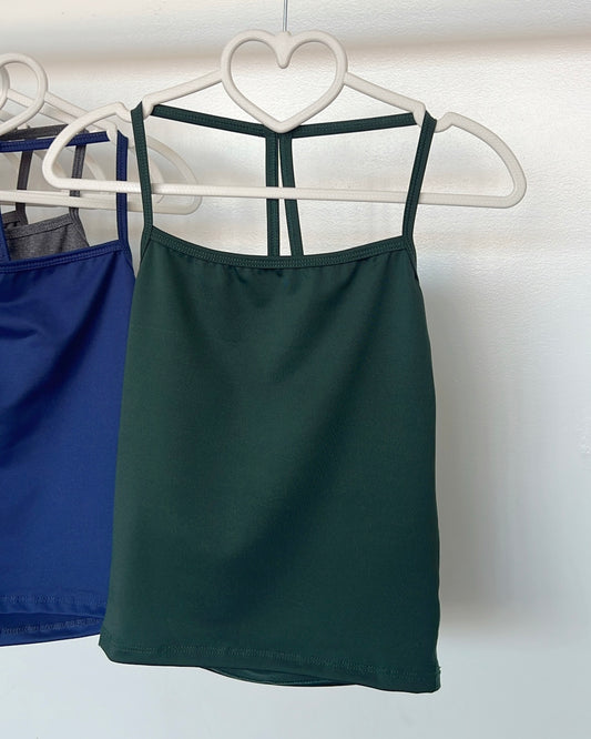 Forest Green Solid Active Cami Top