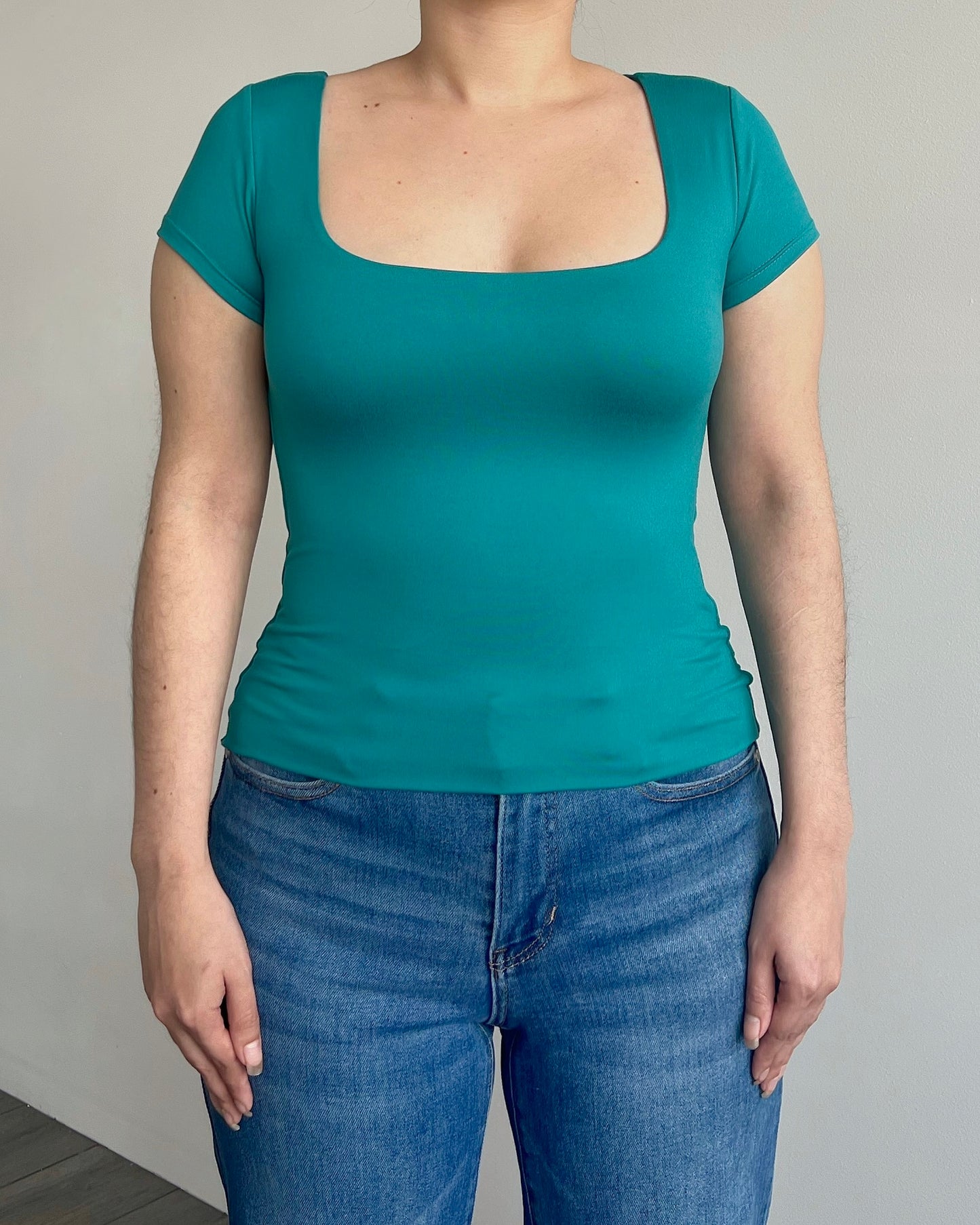 Teal (Square) B-Soft Short Sleeve Top