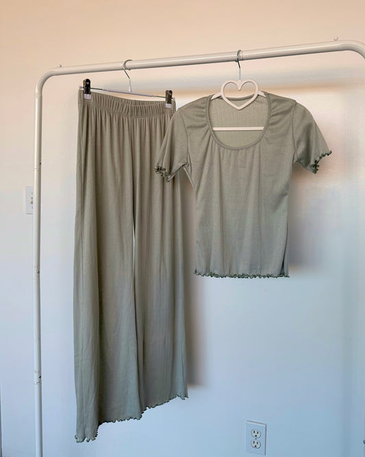 Sage (POINTELLE) Short Sleeve Top