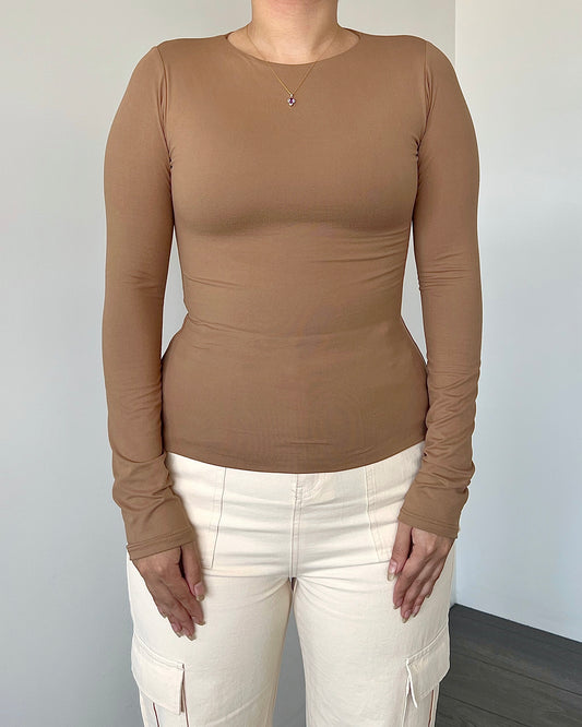 Mocha B-Soft Long Sleeve Top