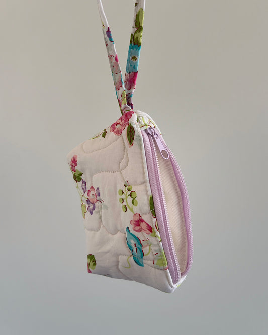 White Floral Mini Pouch