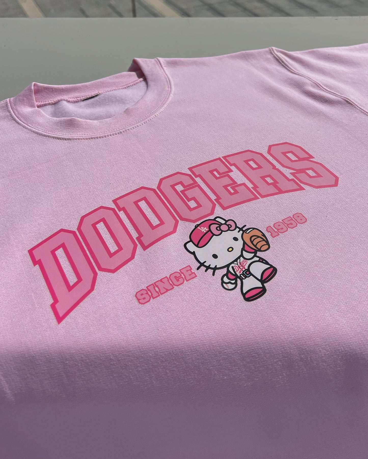 Baby Pink HK Dodgers Fleece Crew (Unisex)