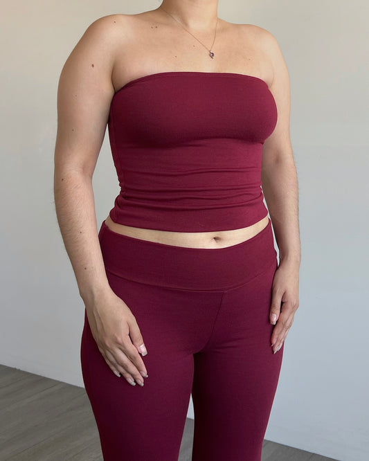 Wine French Tube Top