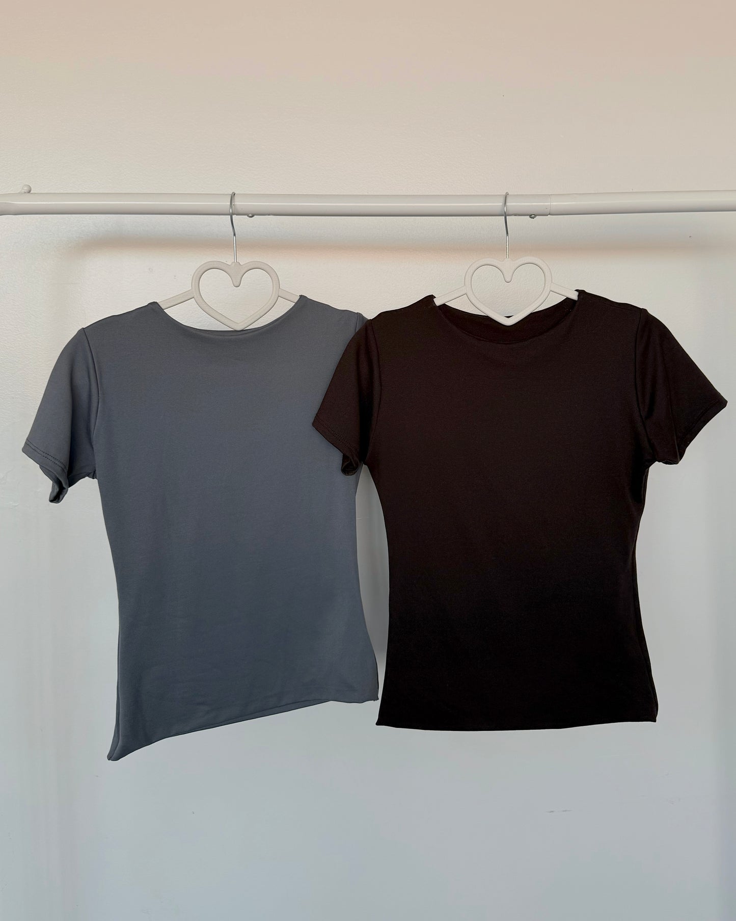 Charcoal (Crewneck) B-Soft Short Sleeve Top