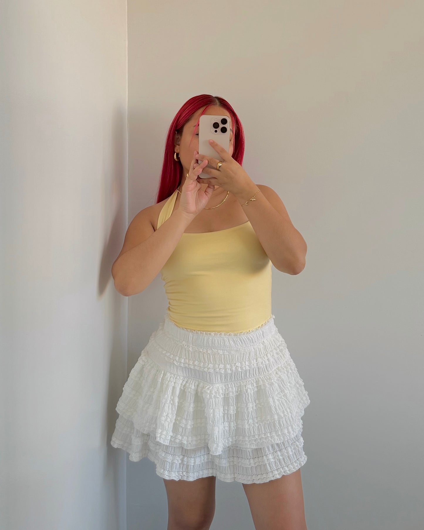 White Lace Tiered Skort