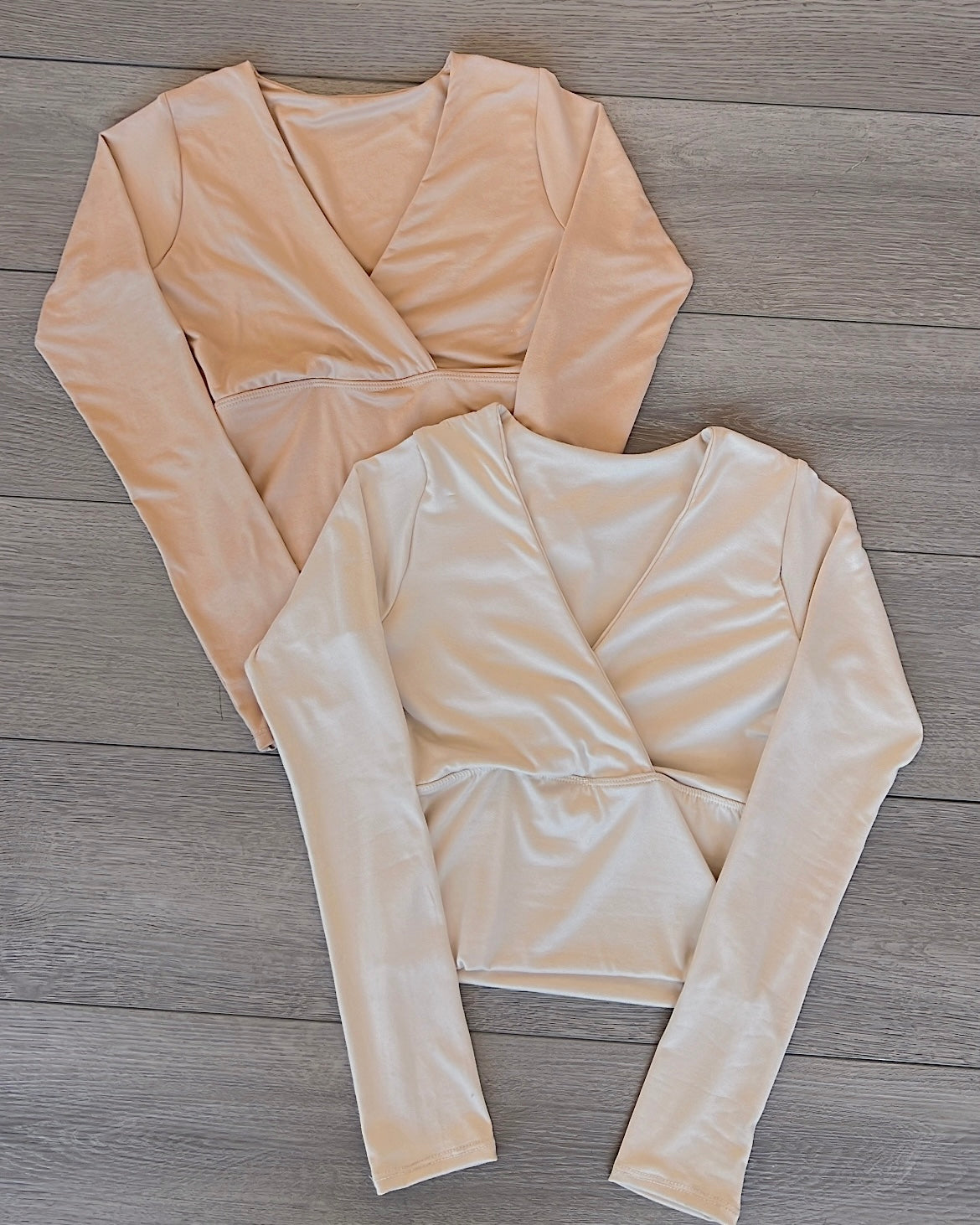 Latte (V Neck) B-Soft Long Sleeve Top