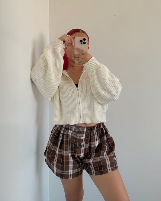 Brown Flannel Boxer Shorts