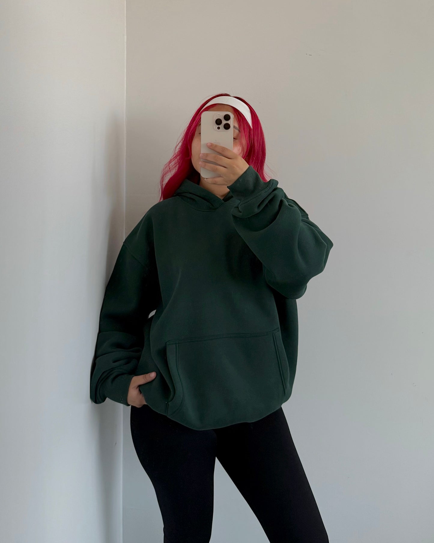Forest Green Cloud Fleece Oversized Hoodie