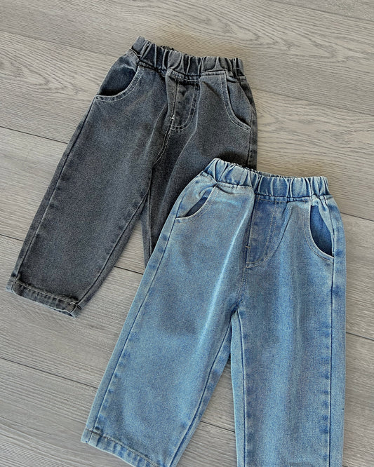Blue Wash Pocket Straight Jeans