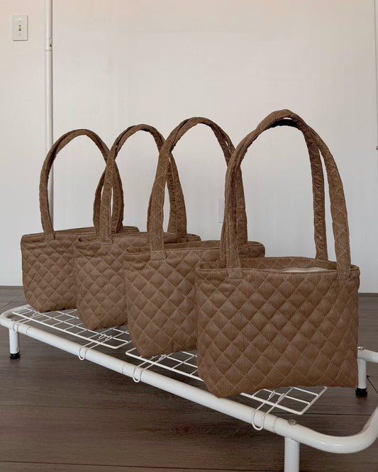Taupe Corduroy Tote Bag