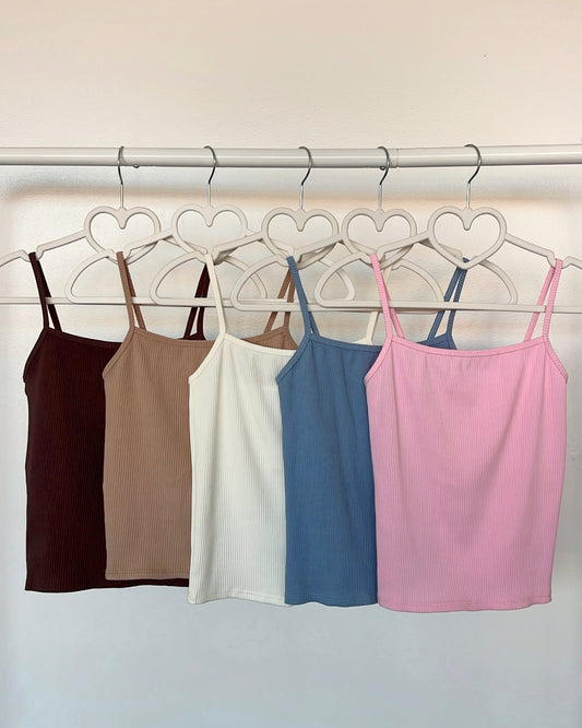 Brown Thick Rib Cami Top