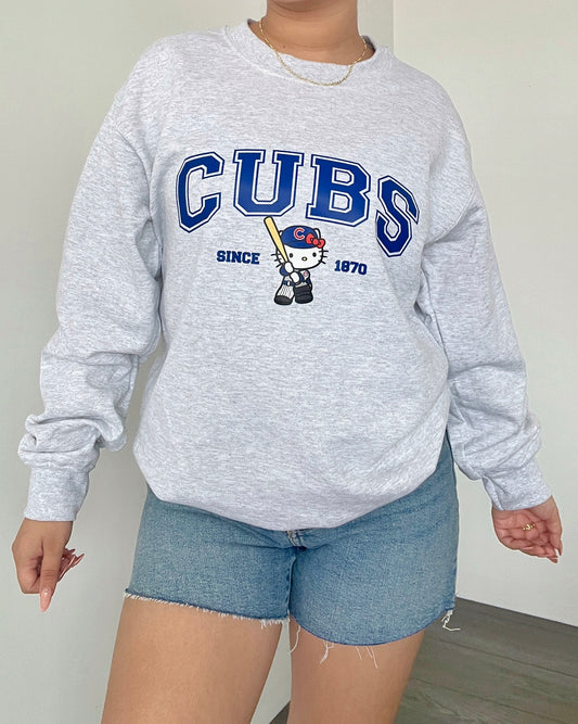 Heather Grey HK Cubs Fleece Crew (Unisex)