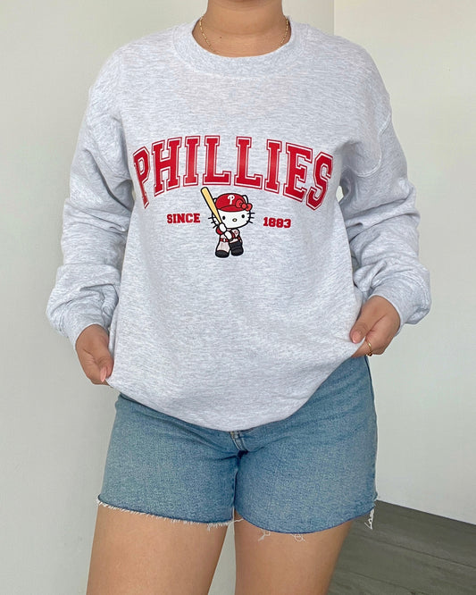 Heather Grey HK Phillies Fleece Crew (Unisex)
