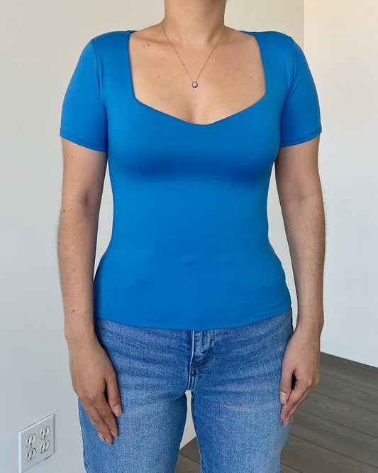 Azure Blue (Sweetheart) B-Soft Short Sleeve Top
