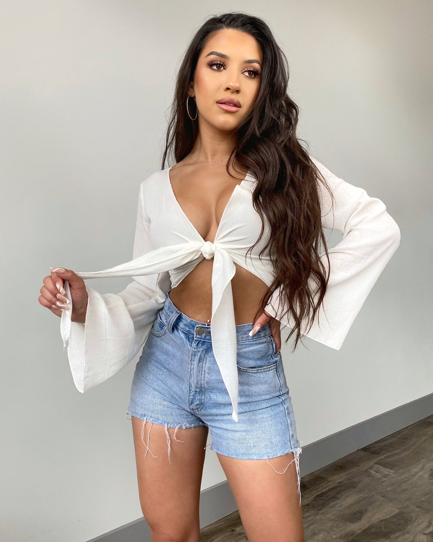 Bell Sleeve Top - White