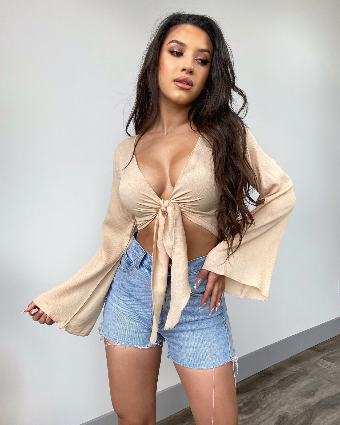 Bell Sleeve Top - Sand