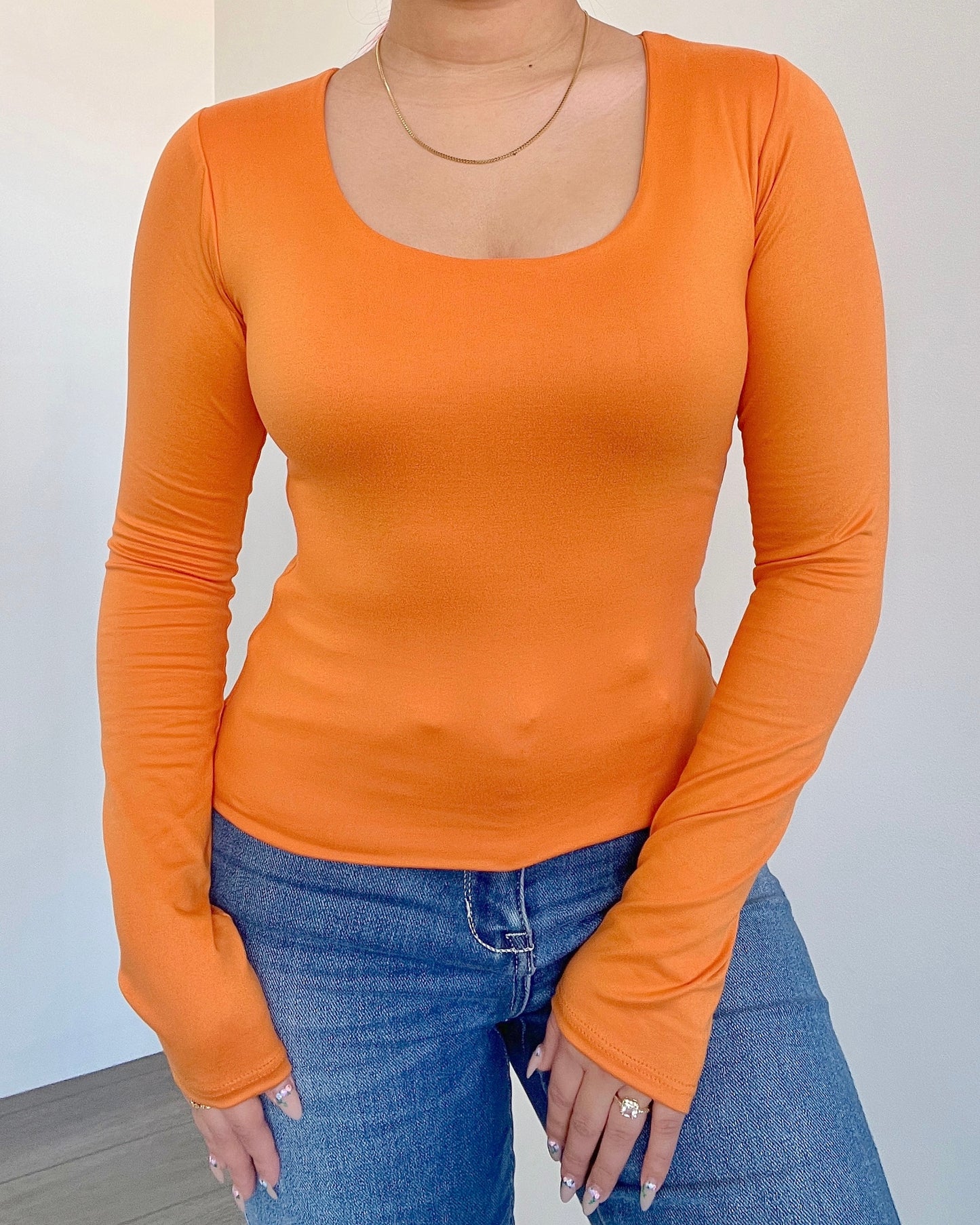 Orange (Scoop) B-Soft Long Sleeve Top